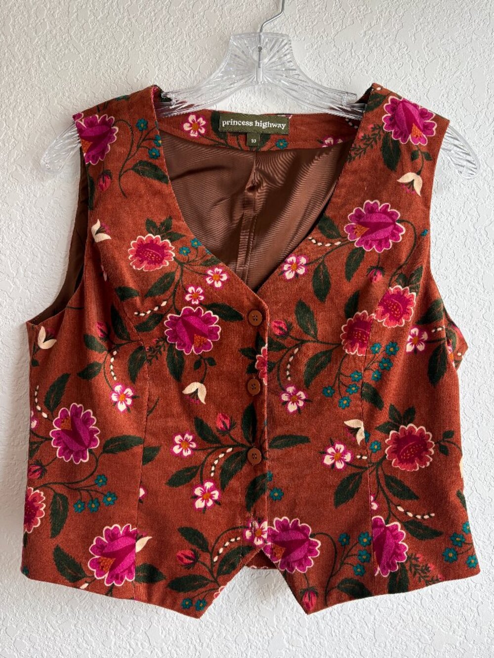 Princess Highway Florence Vest Corduroy Floral